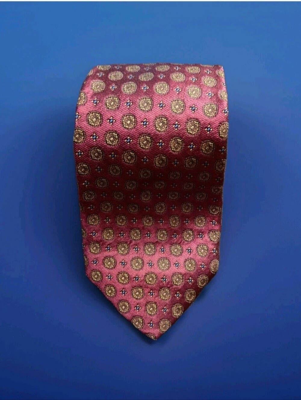 Vtg Allen Solly Nottingham England  100%  Silk Necktie 3.5 x 58 Medallion Design